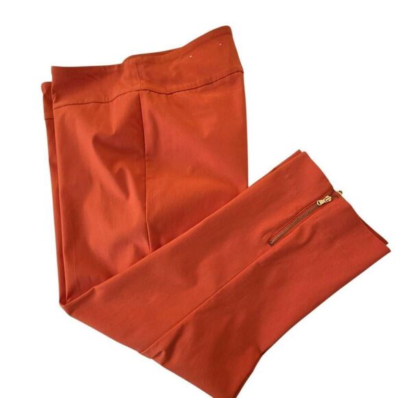 Peck & Peck Pants - Peck & Peck Womens Zipper Ankle Pull-on Capri Pants Orange Size 12